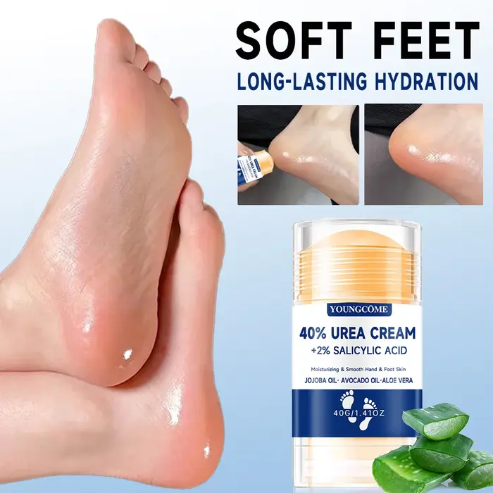 Crème pour les pieds à 40% d'urée + 2% d'acide salicylique, hydratante et exfoliante, réparation des