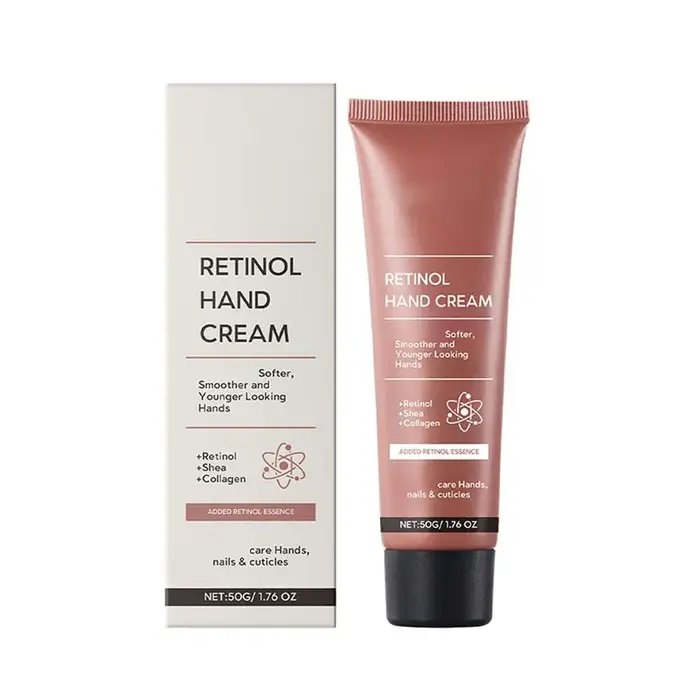 Crème pour les mains au rétinol 50g avec beurre de karité, hydratante, atténue les ridules, améliore