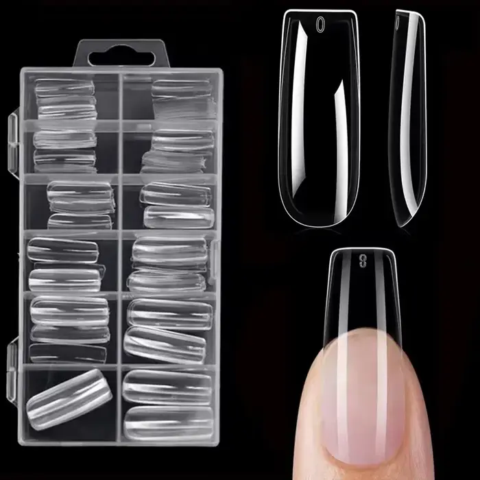 Ensemble d'autocollants pour ongles transparents de 120 pièces