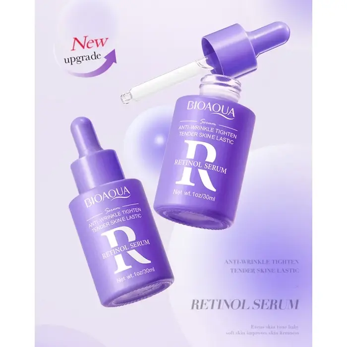 BIOAOUA Sérum Rétinol Hydratant Anti-Âge Anti-Rides Reafirmant et Éclaircissant Le Ton de la Peau 30 ml