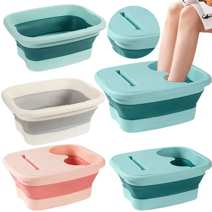 Bain de pieds portable pour massage, facile à prendre, baignoire de trempage des pieds, bassin plian