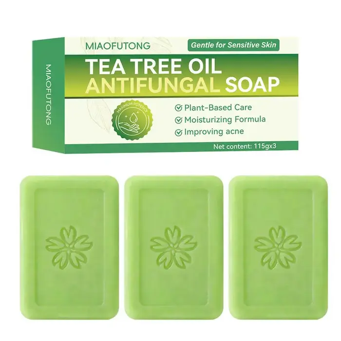 Savon fait à la main à l'huile d'arbre à thé, extrait de plante naturelle, nettoyage en profondeur, soin hydratant pour la peau, pour hommes et femmes