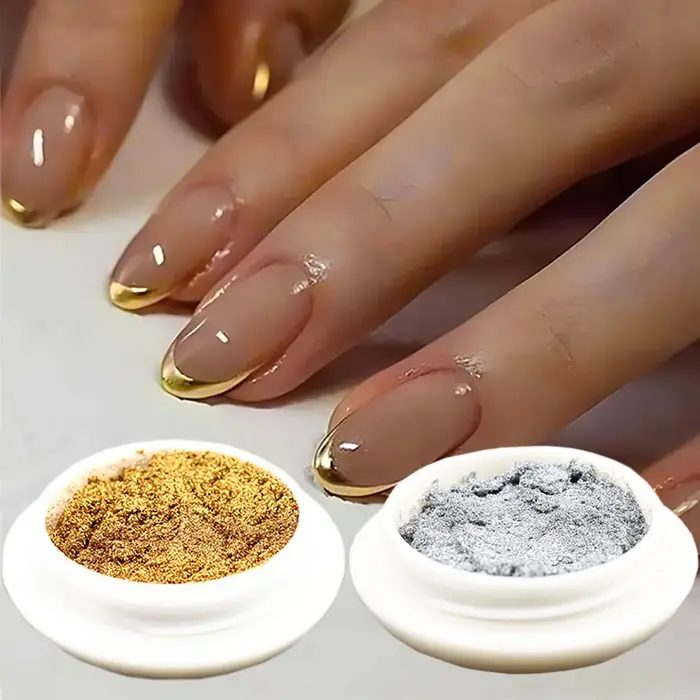 1/2 pièces argent or métal Chrome poudre à ongles effet miroir métallique ongles paillettes Pigment
