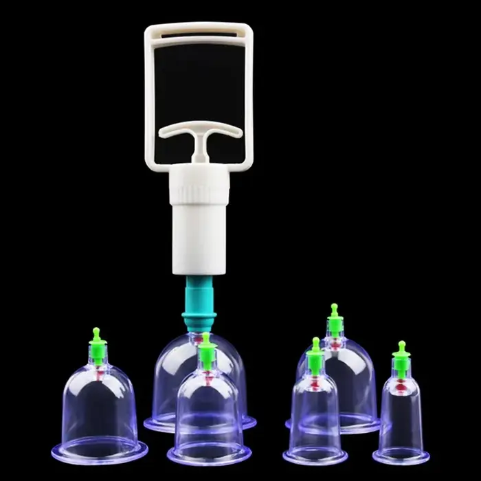 Lot de 8 ventouses anti-cellulite pour thérapie corporelle, type sec et humide, sans verre, 6 ventou