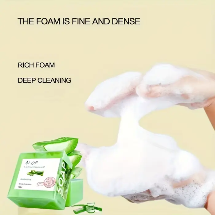 Savon fait main à l'aloe vera entièrement naturel aux huiles essentielles 100g