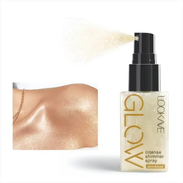 Spray Huile Scintillante Waterproof Longue Durée Hydratant Effet Or Bronze Illuminateur pour Visage 
