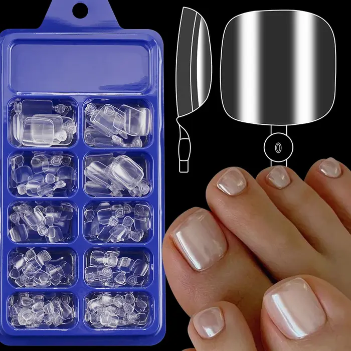120 pièces noir brillant presse sur les ongles courts carrés couverture complète faux