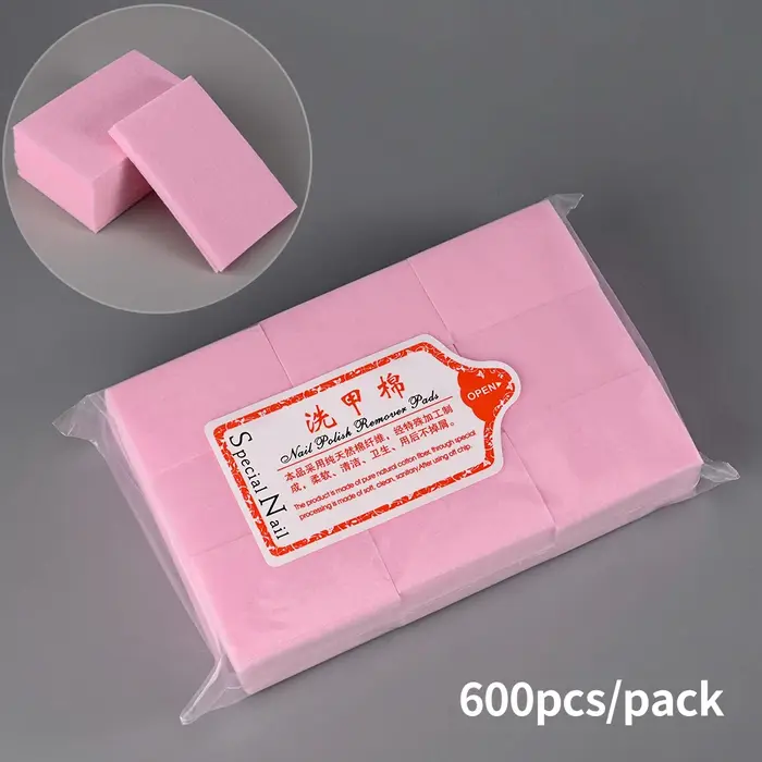1000/600/500/100 pièces coton à ongles non pelucheux pour l'élimination du vernis Gel UV lingettes tampons en papier