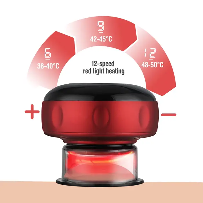 Masseur de ventouses sous vide électrique intelligent, grattoir corporel à aspiration chauffée pour 