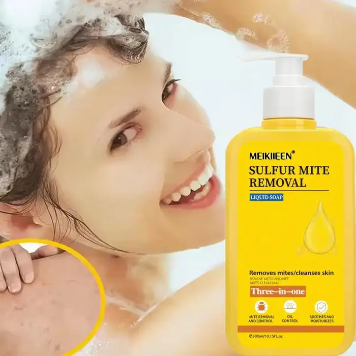 Gel Douche Exfoliant Anti-Acariens au Soufre