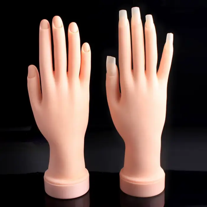 Main d'entraînement pour ongles en acrylique, mains de mannequin pour la pratique des ongles, mains