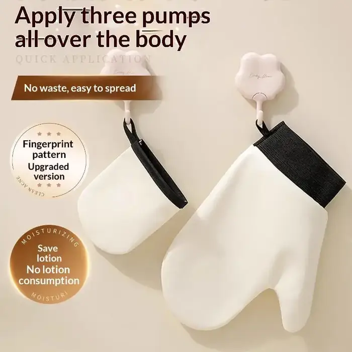 Gant applicateur de lotion auto-bronzante en cuir réutilisable