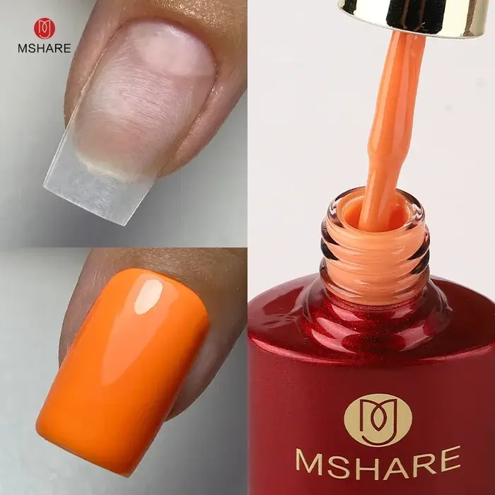 MSHARE Gel de Base en caoutchouc rose laiteux Camouflage couleur manteau tremper les ongles Gels vernis laque 10ml UV