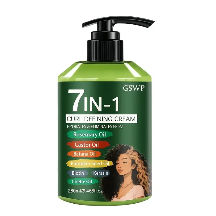 Crème coiffante hydratante 7-en-1 GSWP, contient de la kératine, de l'huile de Batana, de l'huile de