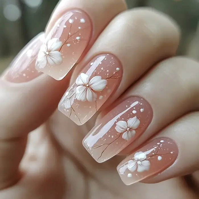 Faux ongles français dégradés