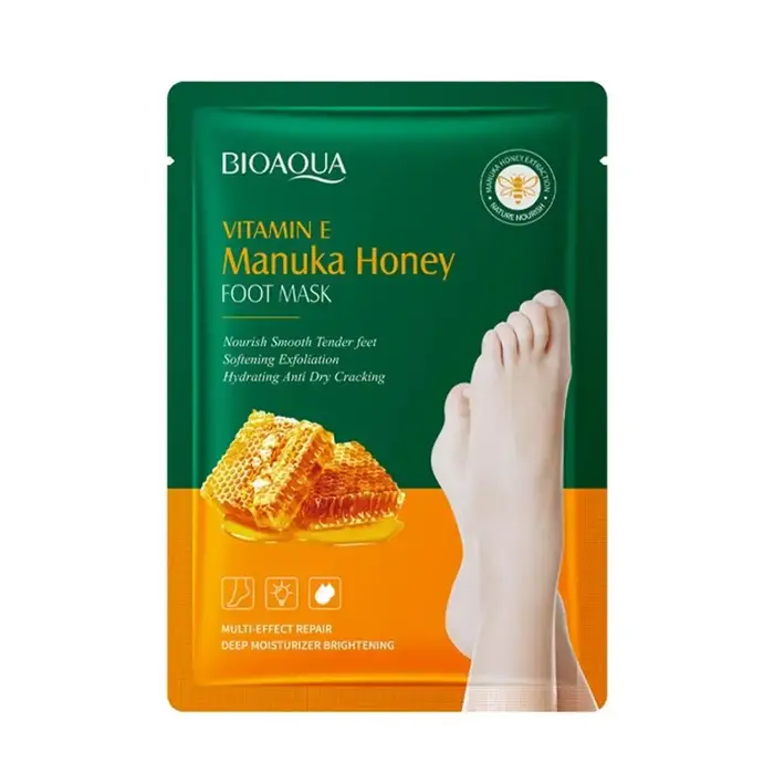 Masque pour les pieds à la vitamine E, miel de Manuka, nourrissant, hydratant longue durée, exfolian