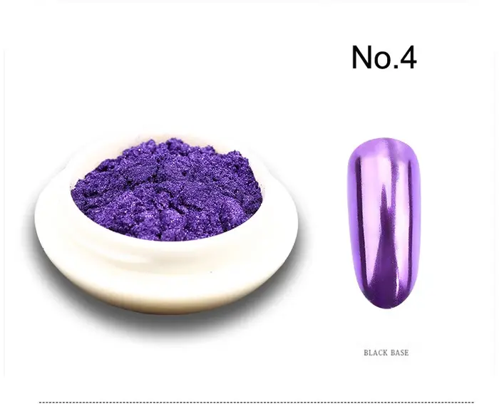 1/2 pièces argent or métal Chrome poudre à ongles effet miroir métallique
