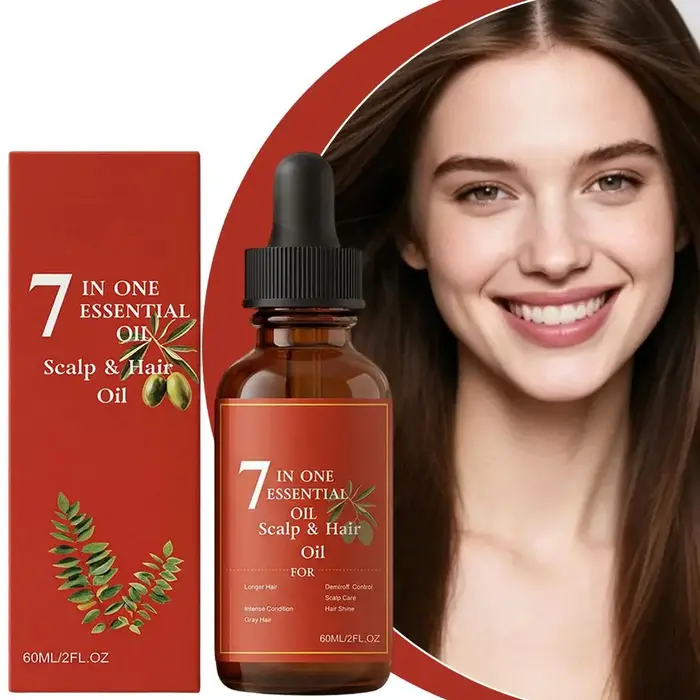 Huile Essentielle 7-en-1 pour Cuir Chevelu et Cheveux