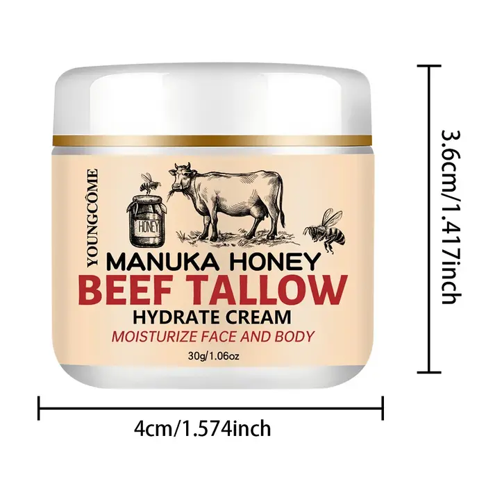 Manuka miel boeuf Tallow crème pour le visage hydratant visage Anti-âge soins de la peau réparation 