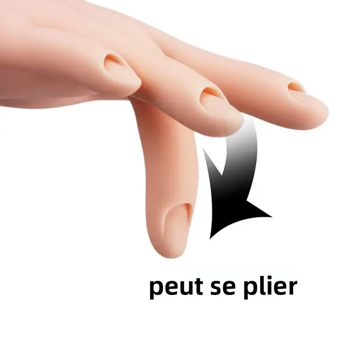 Modèle de main de pratique d'ongle souple et Flexible
