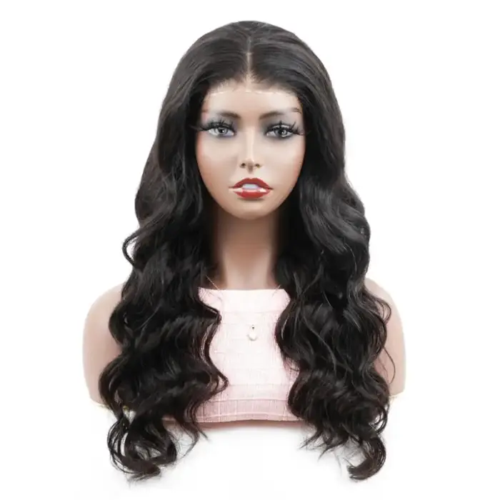 Perruque Lace Frontal Wig brésilienne naturelle, cheveux humains, Body Wave, 32 pouces, 13x4, 13x6,