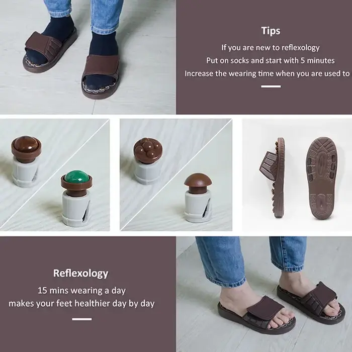 Massage Pieds Chaussons D’Acupuncture Outils De Massage Activation De Point Réflexologie Soulagement