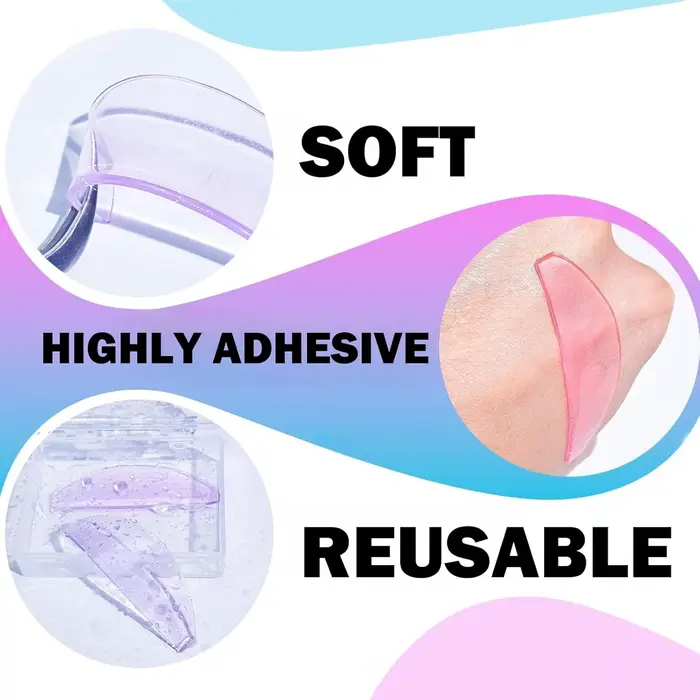 Libeauty 1 paire de tampons adoucissants pour cils, en Silicone, pour permanente, tiges de cils, bou