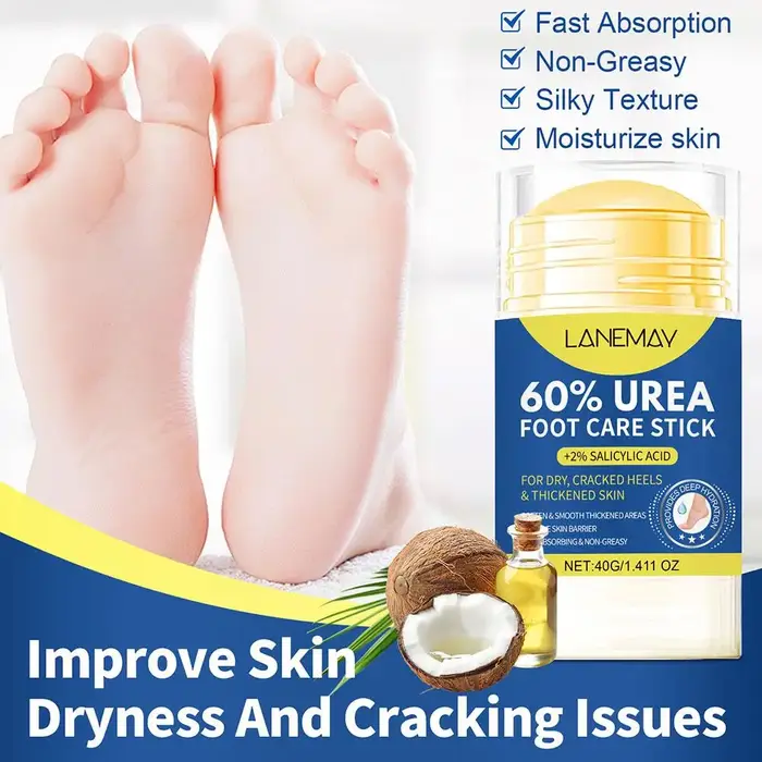 Crème hydratante pour les pieds à l'urée 40g – Répare les crevasses et les callosités des talons – Non grasse