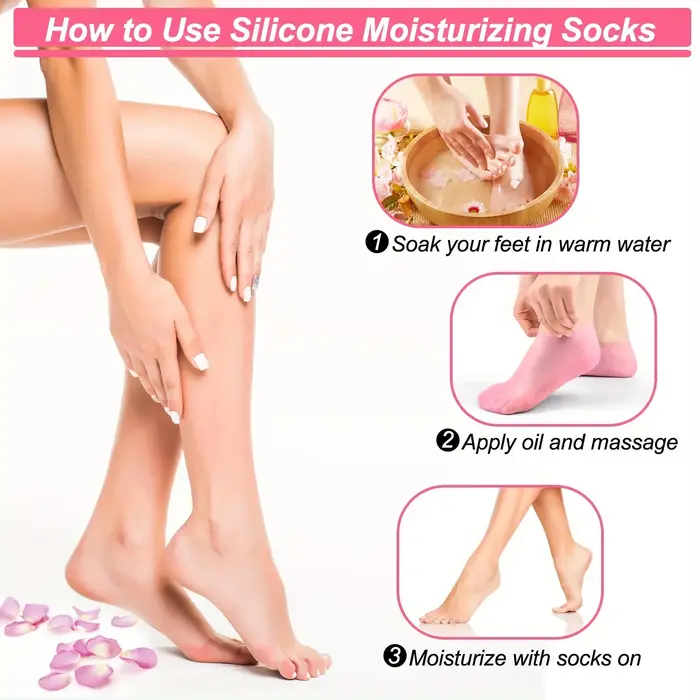 Chaussettes hydratantes en Silicone pour pieds secs et craquelés