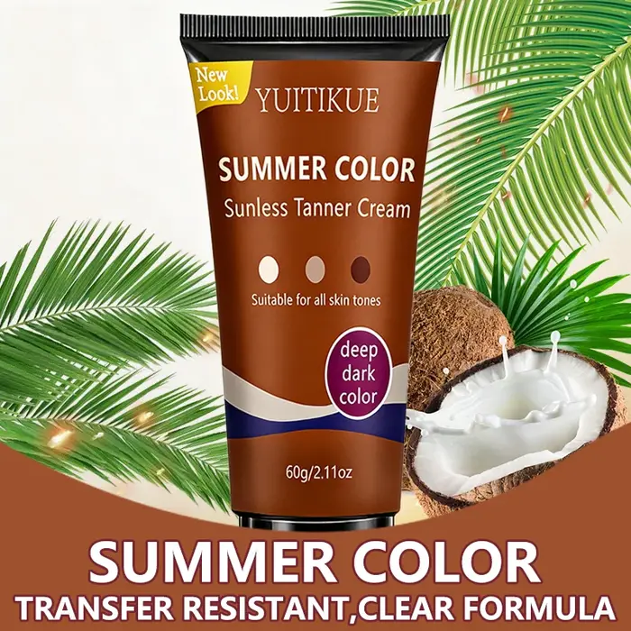 Crème autobronzante YUITIKUE Summer Color | Ton profond et sombre | Convient à tous les types de peau | Éclat Naturel