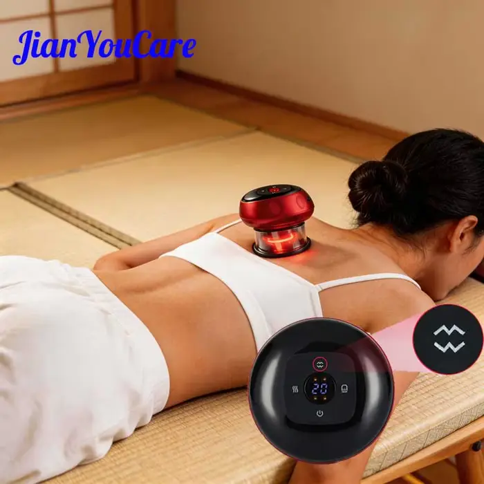 Appareil de massage intelligent par ventouses JianYouCare avec chauffage infrarouge, ventouses de guasha, anti-cellulite, brûleur de graisse, amincissant