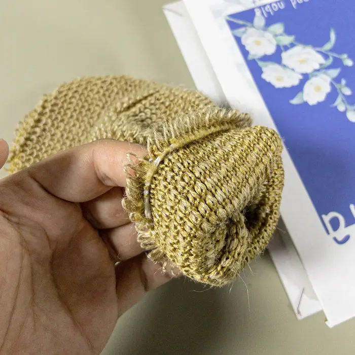 Ensemble de bain exfoliant en jute naturel avec gant