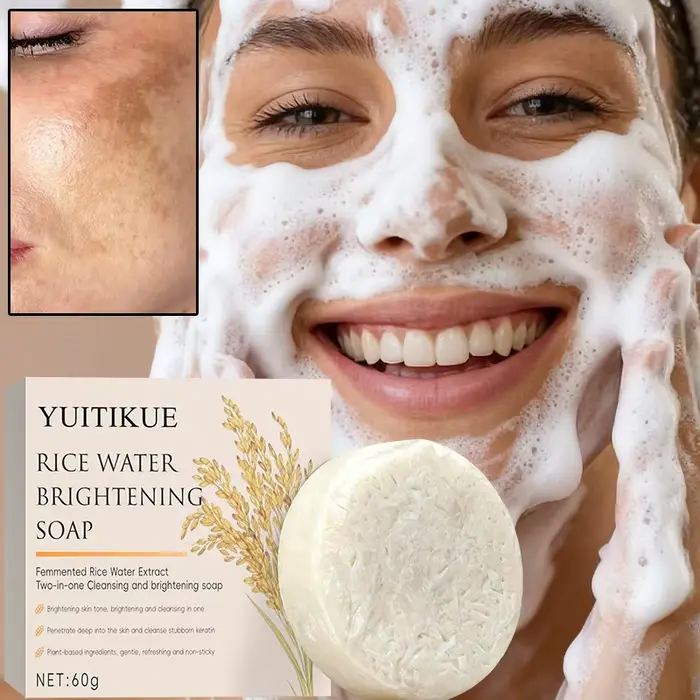 Savon éclaircissant à l'eau de riz 60g – Nettoyage en profondeur hydratant