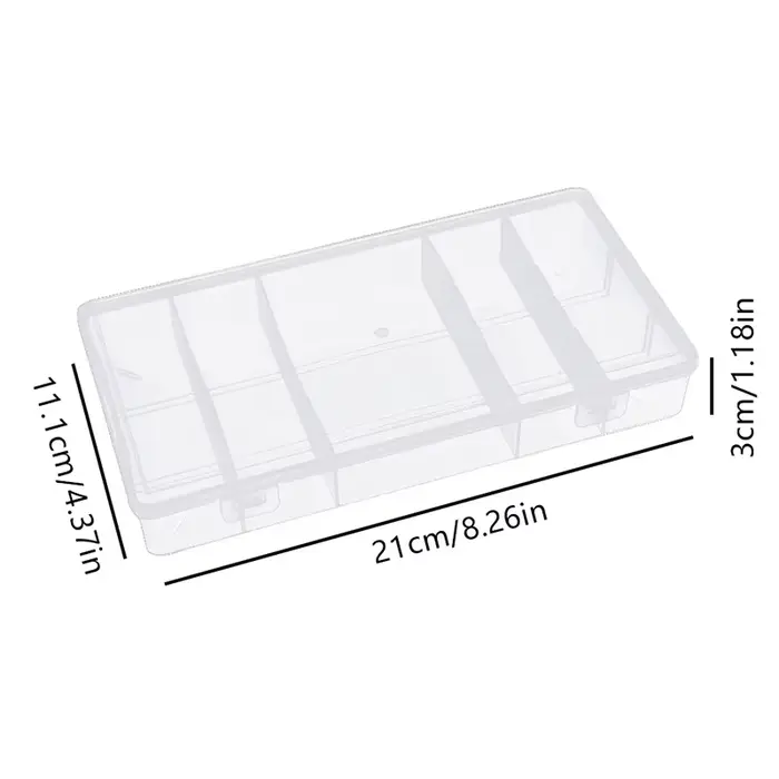 Organisateur d'outils d'extension de cils Vertical à 5 grilles, rectangulaire Transparent avec couve