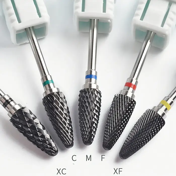 Forets à ongles en céramique noire, 3/32 pouces, sûr et professionnel, nettoyage des ongles, tête de
