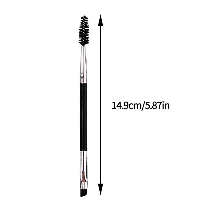 Brosse à mascara noire à double tête, brosse à sourcils, peigne à mascara, rafraîchissement du maqui