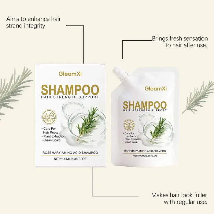Shampoo à la Rosmarine Acide Aminé Volumisant pour Cheveux Gras Soin du Cuir Chevelu Épaississant Contrôle des Frisottis Brillance Hydratant Gratuit Hommes Femmes