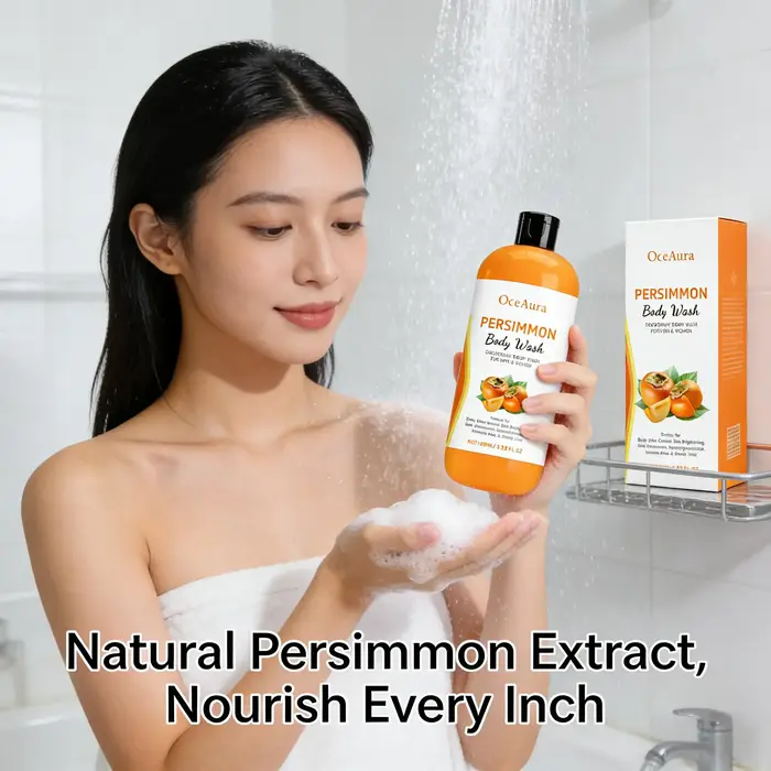 Gel douche au kaki, nettoyage doux