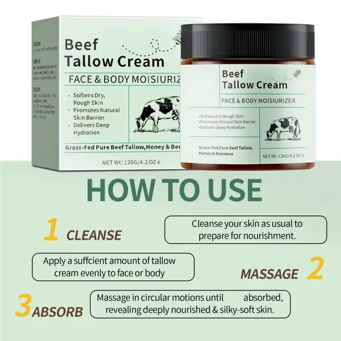 Crème hydratante au miel de Tallow de boeuf