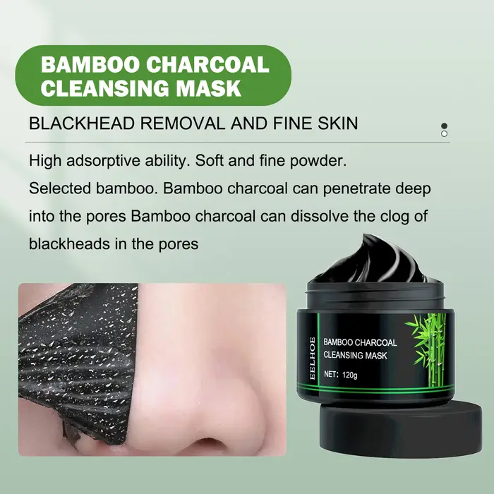 Masque dissolvant de points noirs pour le visage au charbon de bambou