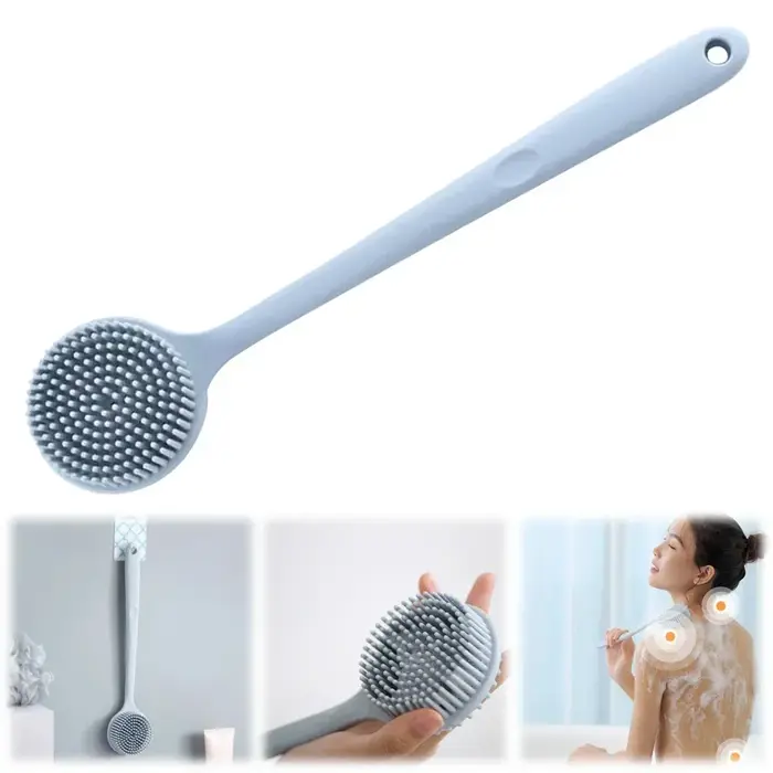 Brosse de douche à Long manche en Silicone, outils de bain paresseux à cheveux doux, épurateur de do