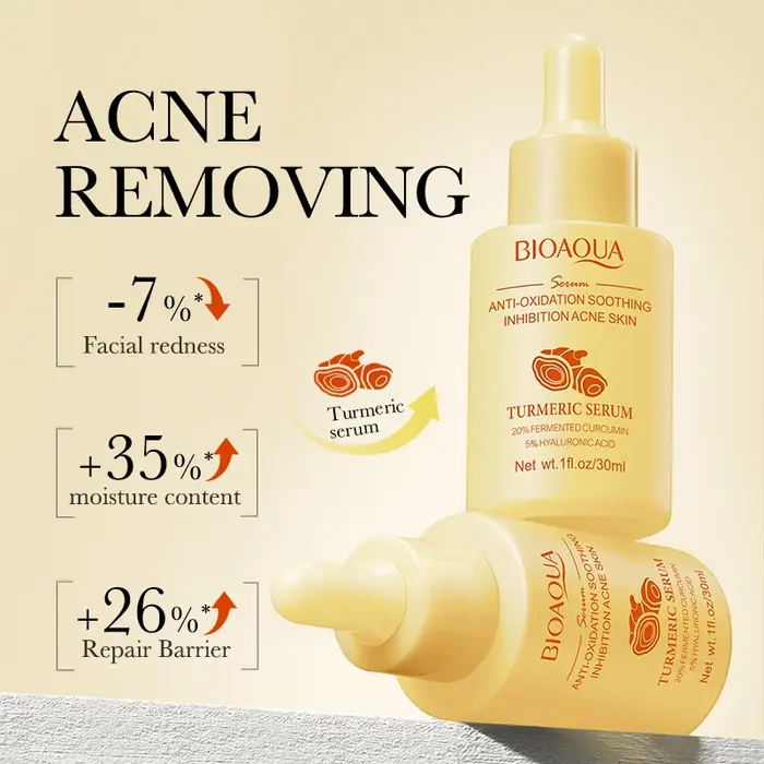 BIOAQUA curcuma ensembles de soins de la peau Anti-âge Anti-acné sérum pour le visage hydratant Anti cernes crème pour