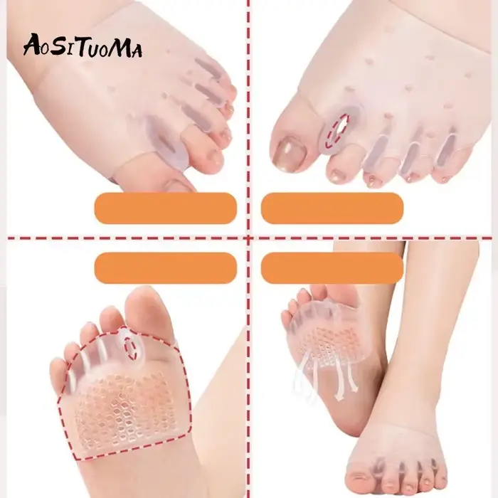 2 coussinets avant confortables en silicone pour la santé des pieds et le soulagement des oignons