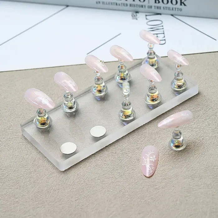 Support magnétique Transparent pour faux ongles Aurora, 5/10 pièces, présentoir à pression sur les o