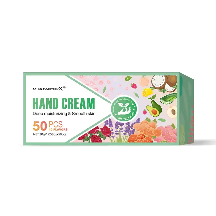 50 pièces/boîte 10 crème pour les mains parfumée-hydratante, Portable et compacte, coffret cadeau Pr