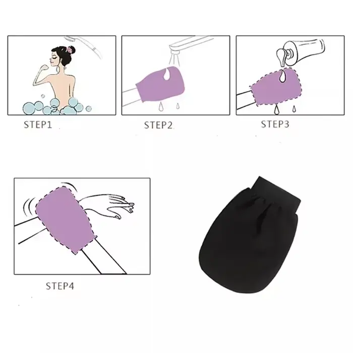 Gants exfoliants pour le corps