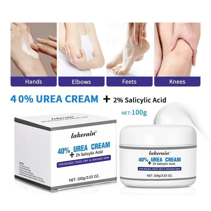 Nouveau 42% crème d'urée + 2% acide salicylique hydratant pour les pieds et les mains, hydratant pro