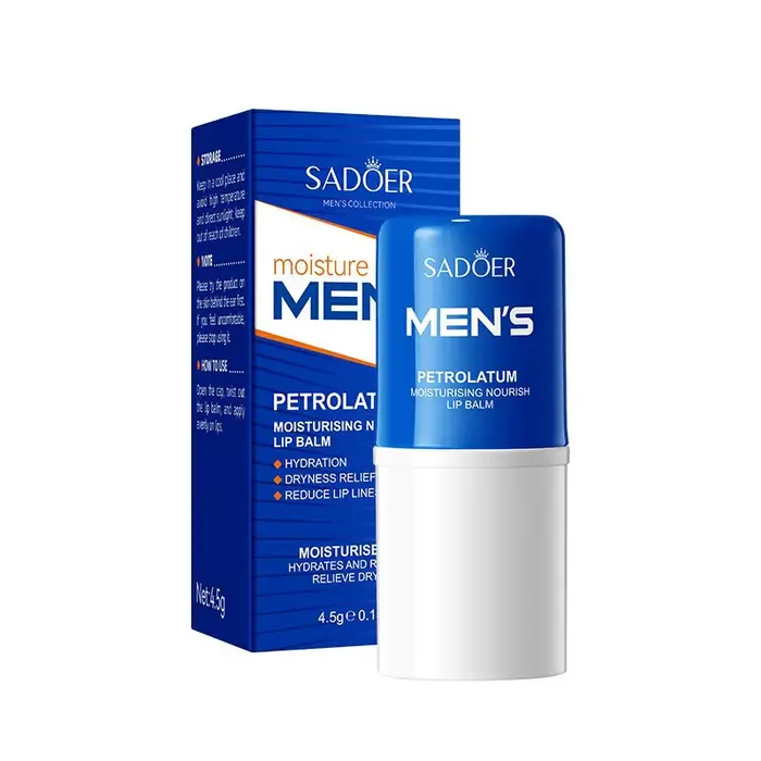 Baume à lèvres pour hommes, hydratant, estompe les lignes, Anti-fissuration, élimine la peau morte, 