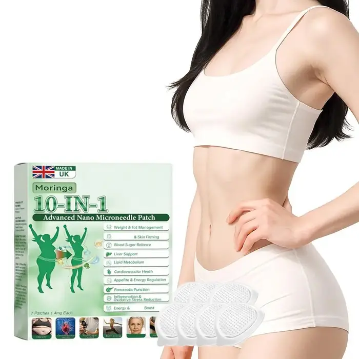 Patch Corporel Nano Microneedle ≤0.3mm Infusé au Moringa Hydratant Raffermissant Soin des Courbes Micro-aiguilles Douces Autocollant Microdarts Femme Homme