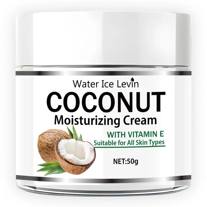 Crème hydratante à l'huile de noix de coco 50g |     Collagène et vitamine E |     Sans alcool |    